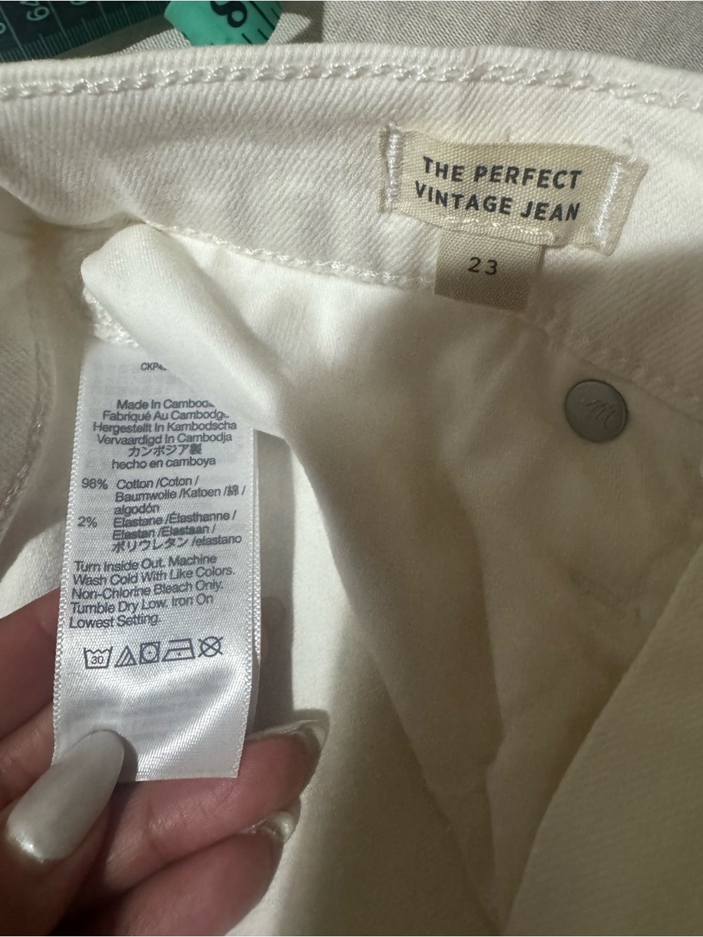 Madewell Jean Raw Hem White Denim Womens Size 23 Nwt - Picture 6 of 9